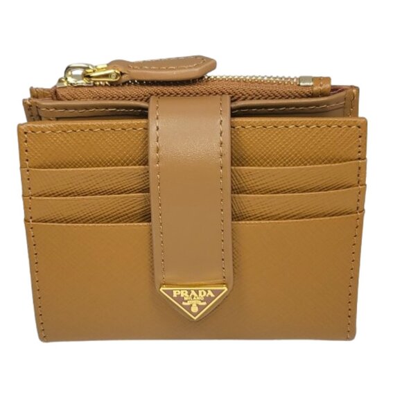 Prada Logo Plaque Bi-Fold Leather Card Holder - Wallet - Picture 1 of 7